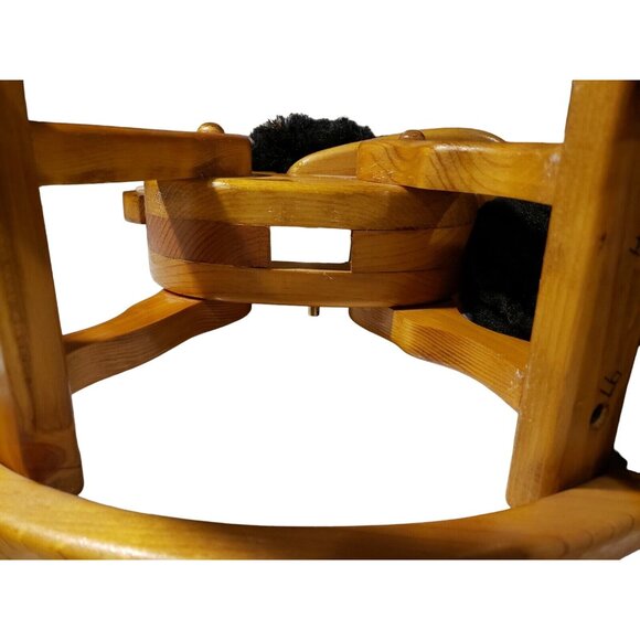 Vintage Wooden Rocking Horse Toy With Afro Hair Plays Music Playtime Decor - Picture 9 of 9